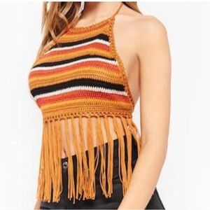 Crochet Fringe Halter Top
